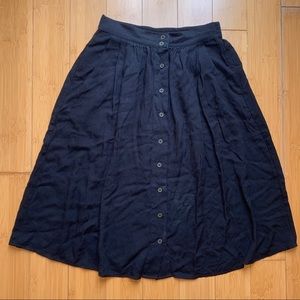 Black button down midi skirt size M